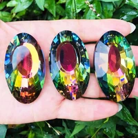 50mm 3pcs rainbow egg shape crystal chandelier prisms chic beads lamp suncatchers pendants for car home decoration