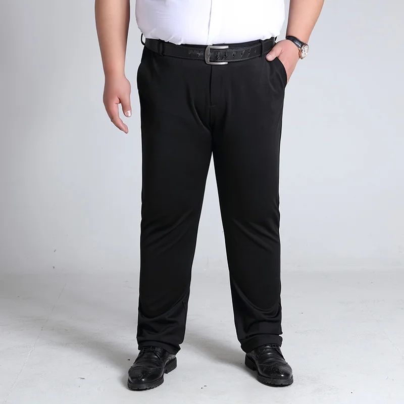 

Fat dad men's casual Joker soft and comfortable straight tube high waist non-iron business dress trousers oversized trousers