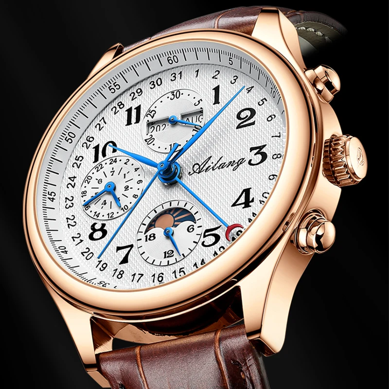 Enlarge AILANG Watch Men's Automatic Mechanical Watch New Multifunction Watch Lightweight Waterproof Luxury Men's Watch