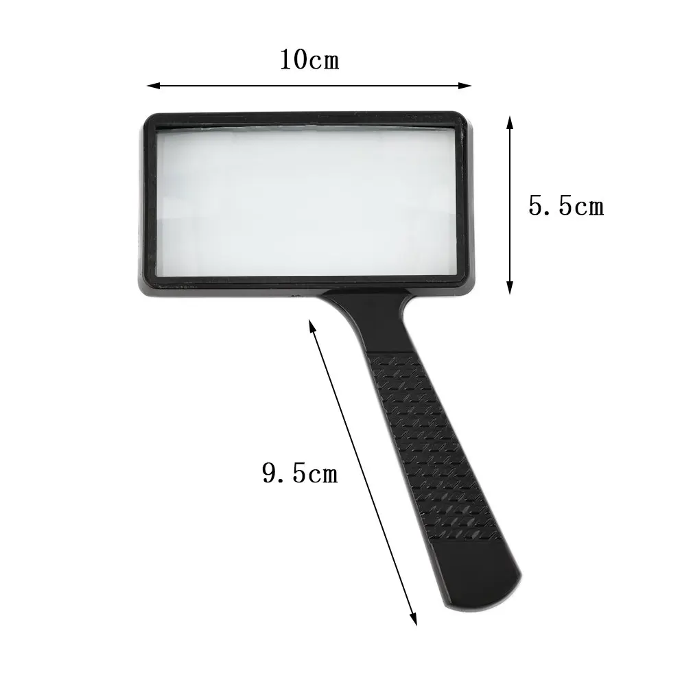 

ACEHE Light Weight Exquisite Workmanship and Excellent Work 4X Rectangular Handheld Large Reading Magnifying Glass Magnifier