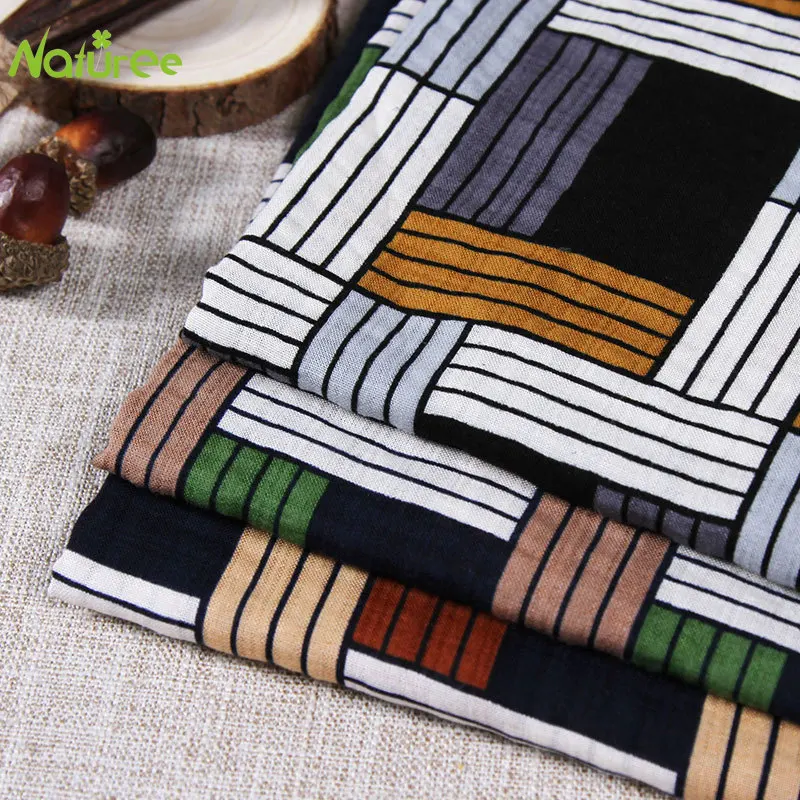 145cm*100cm Interwoven Cotton Fabric Geometric Print Women's Clothing For Fashion Personality Dress | Дом и сад