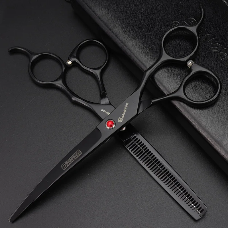 7inch down thin20-25 7 дюймов Парикмахерские ножницы для домашних животных кошки и собаки инструменты для красоты истончение стиль набор Профессиональная машинка для стрижки волос - Цвет: 7inch down thin20-25