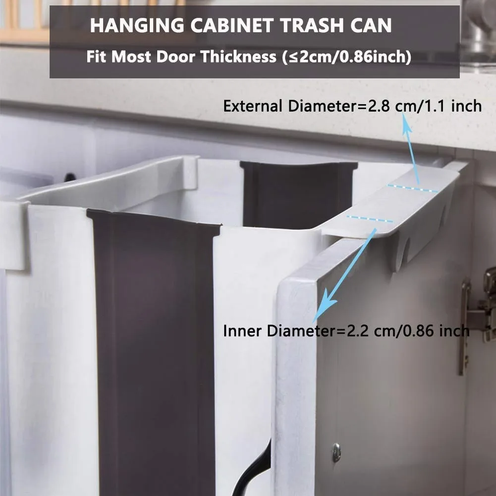 Hanging Trash Can for Kitchen Cabinet Door 9L Collapsible Bin Small Compact Garbage For Home Car Waste | Дом и сад