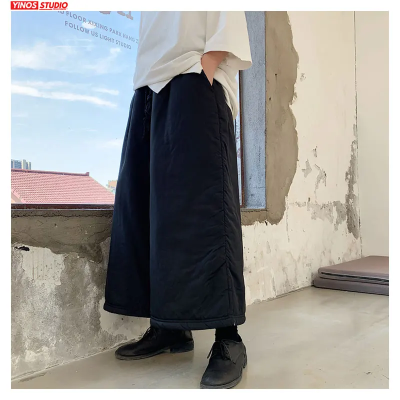 Прямая поставка мужские однотонные мешковатые широкие брюки уличные