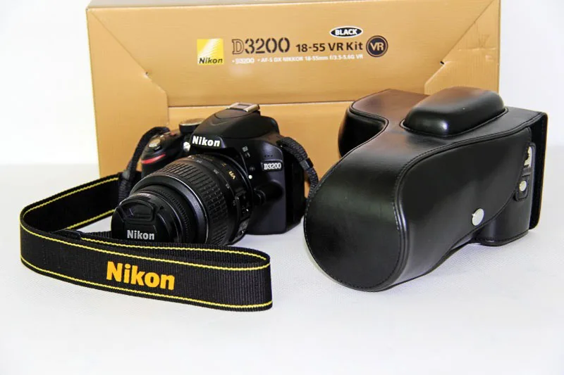 Кожаный чехол для камеры Nikon D3200 с объективом 15-55/18-105 мм | Электроника