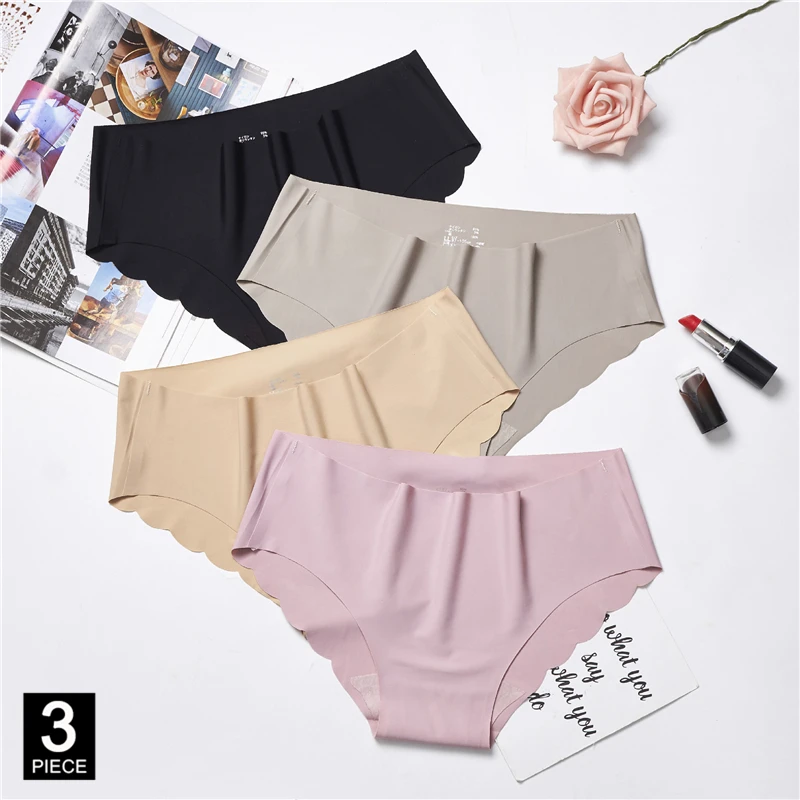 Женские трусики из ледяного шелка сексуальное бесшовное нижнее белье хлопковые