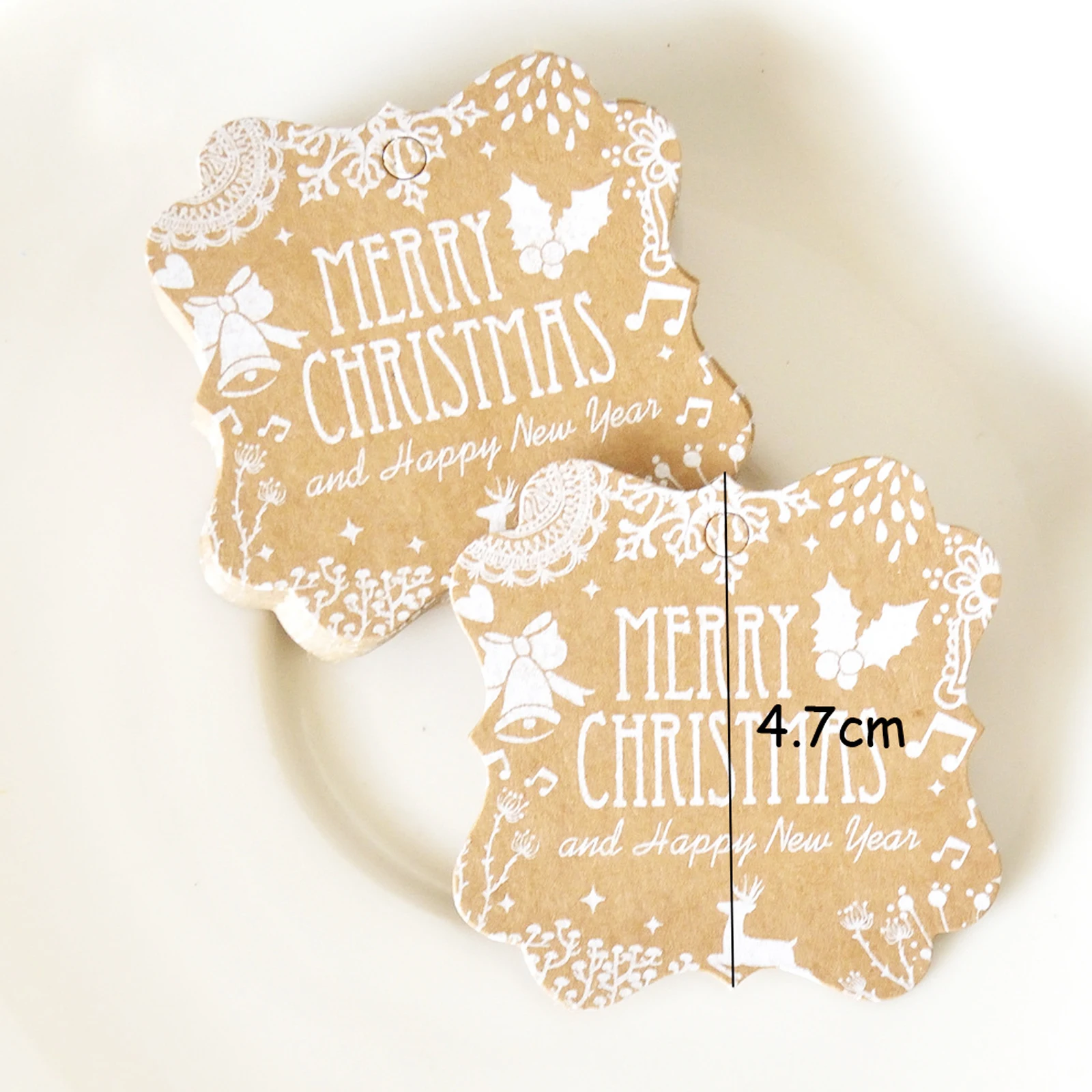 25 шт. многоцветные крафт бумажные бирки с Рождеством спасибо Висячие этикетка