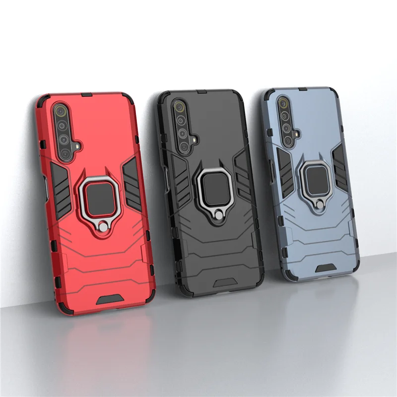 

Ring Stand Armor Case For Realme X50 Pro 5G X2 Cases XT X7 Pro Ultra Cover Real Me X50m Hard Protect Case For OPPO FIND X2 Lite