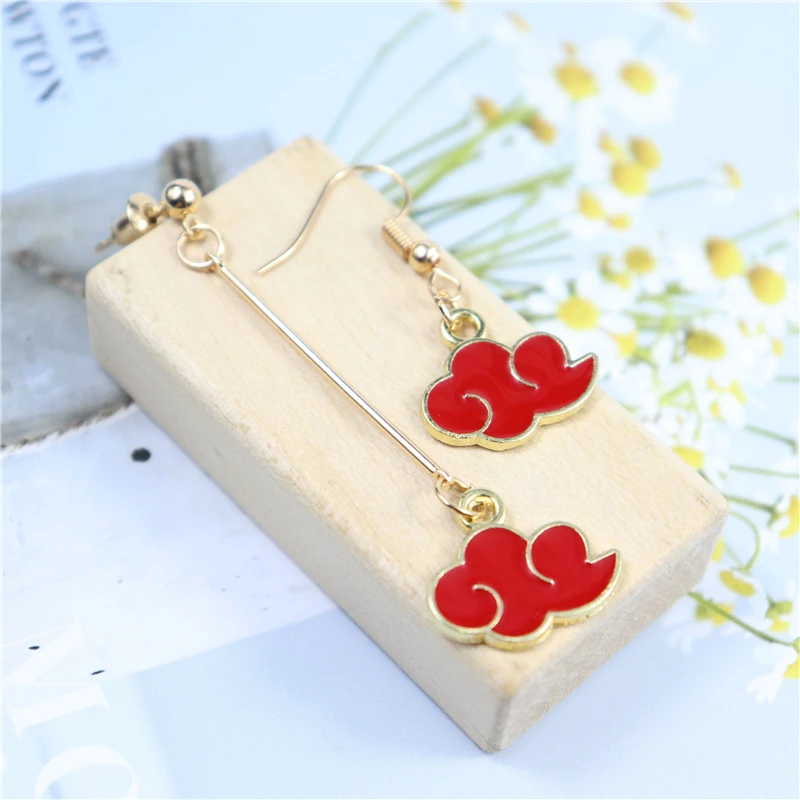 

Аниме ювелирные изделия Организация Акацуки Эмаль Красное Облако Висячие серьги для женщин девочек серьги-гвоздики висячие серьги подарок