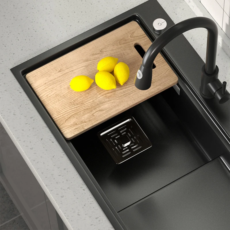 stepped design kitchen sink controlled drainage of countertop topmount single bowl 304 stainless steel basin for home fixture free global shipping