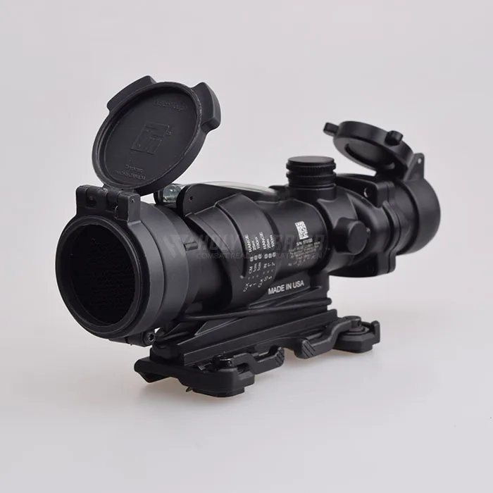 HW Охотничий Прицел ACOG TA31 4X32 оптика из настоящего Волокна Красная точка с подсветкой шеврон стекло тактический оптический прицел - Цвет: TA31-D