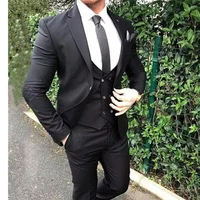 black men suits slim fit notch lapel groom tuxedo for wedding party causal street fashion 3 piece jacket vest with pants 2021