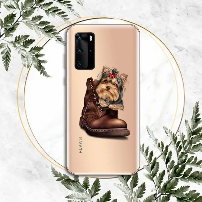 

Yorkshire terrier dog Newest Fashion Phone Case Transparent for huawei honor P 40 30 20 lite Pro 10 i 8 9 x p smart 2019