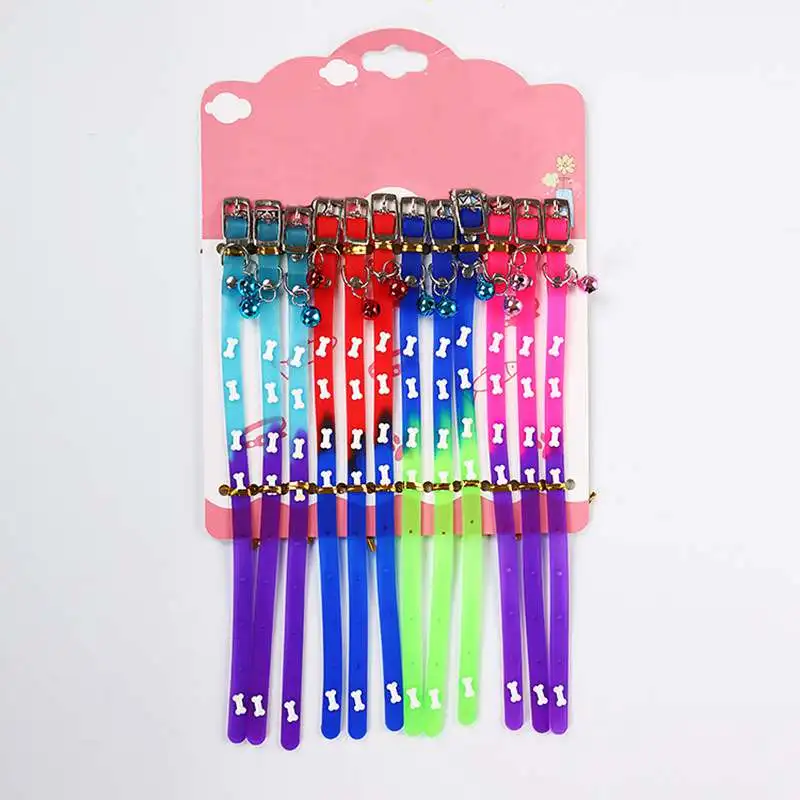 Регулируемый питомец Кошка Собака Кости узоры силиконовый Тяговый воротник с