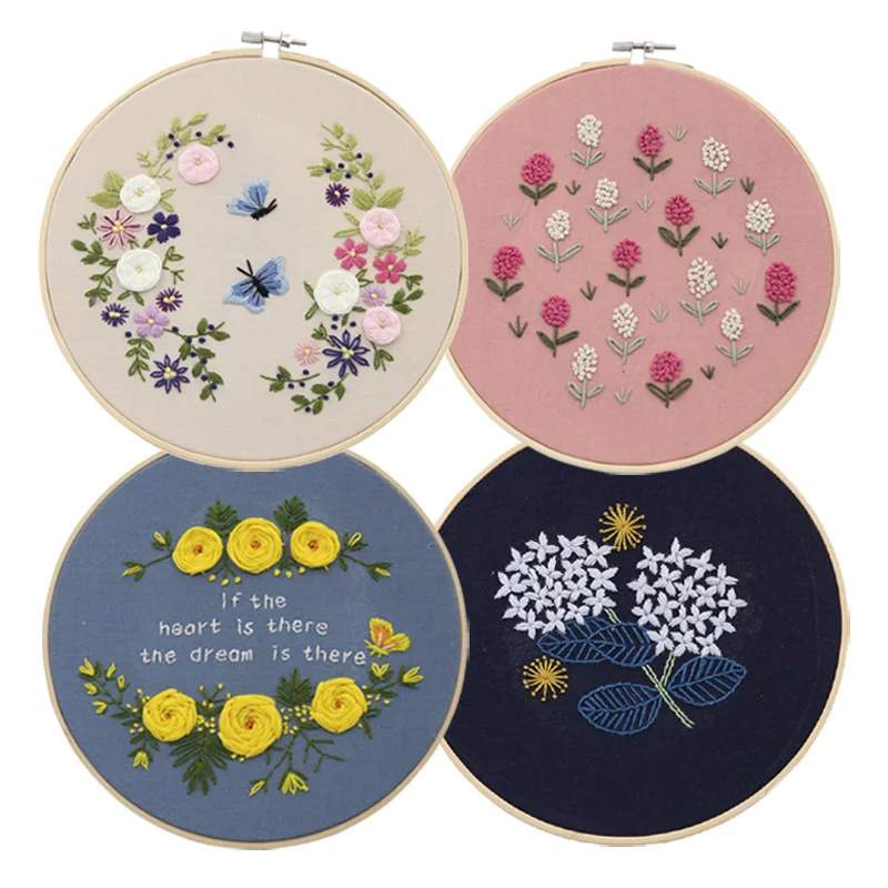 Набор для рукоделия с цветочными узорами-обручем вышивки крестиком ручная