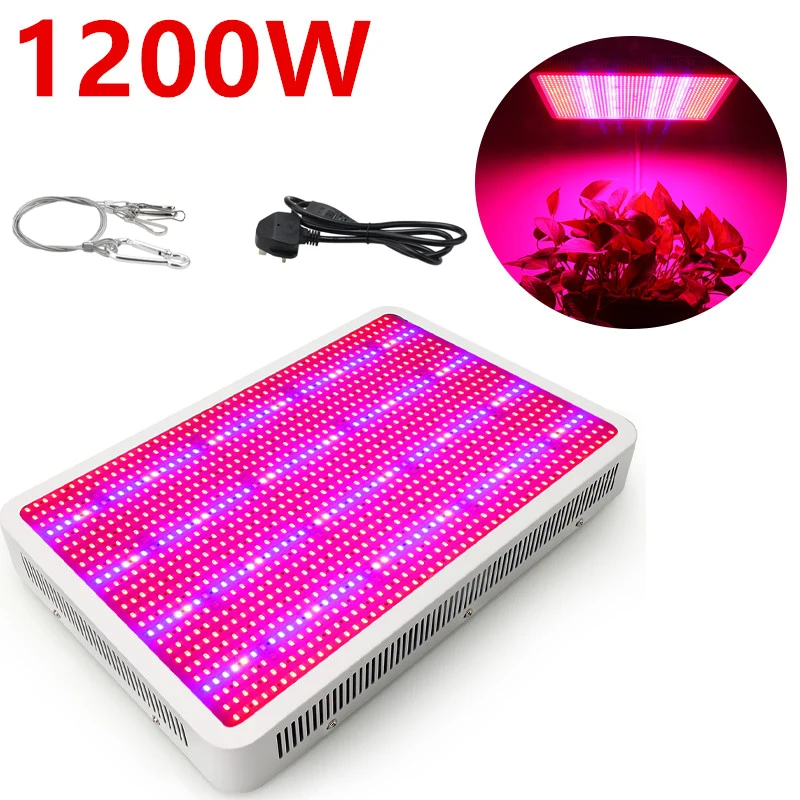 1200W Светодиодный светильник для выращивания, полный спектр для выращивания в помещении, теплица, овощи, растительный светильник 200 Вт/300 Вт/400 Вт/600 Вт/800 Вт/1000 Вт/1200 Вт - Испускаемый цвет: 1200W