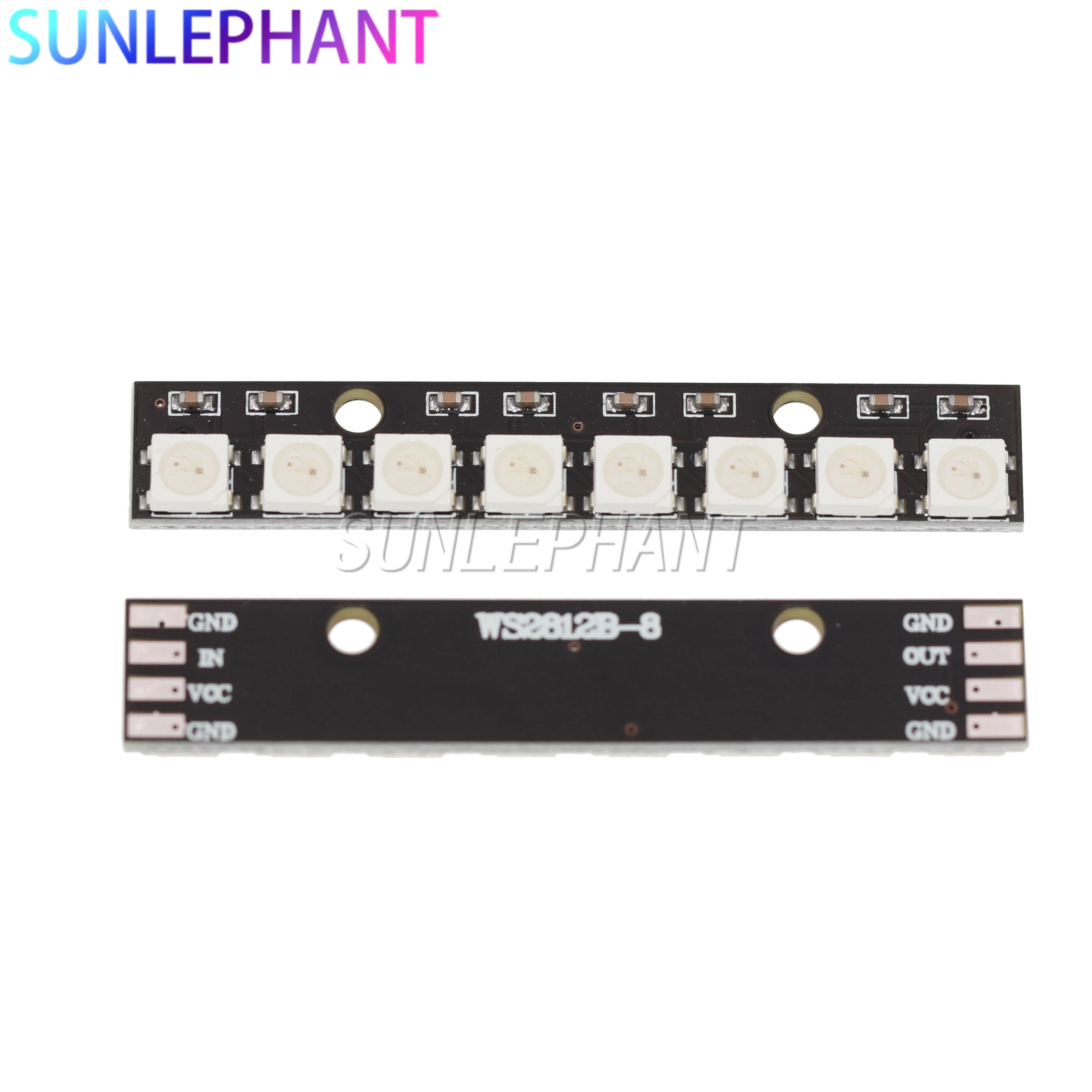 8 каналов WS2812 5050 RGB светодиодные лампы Встроенная полноцветная макетная плата бит