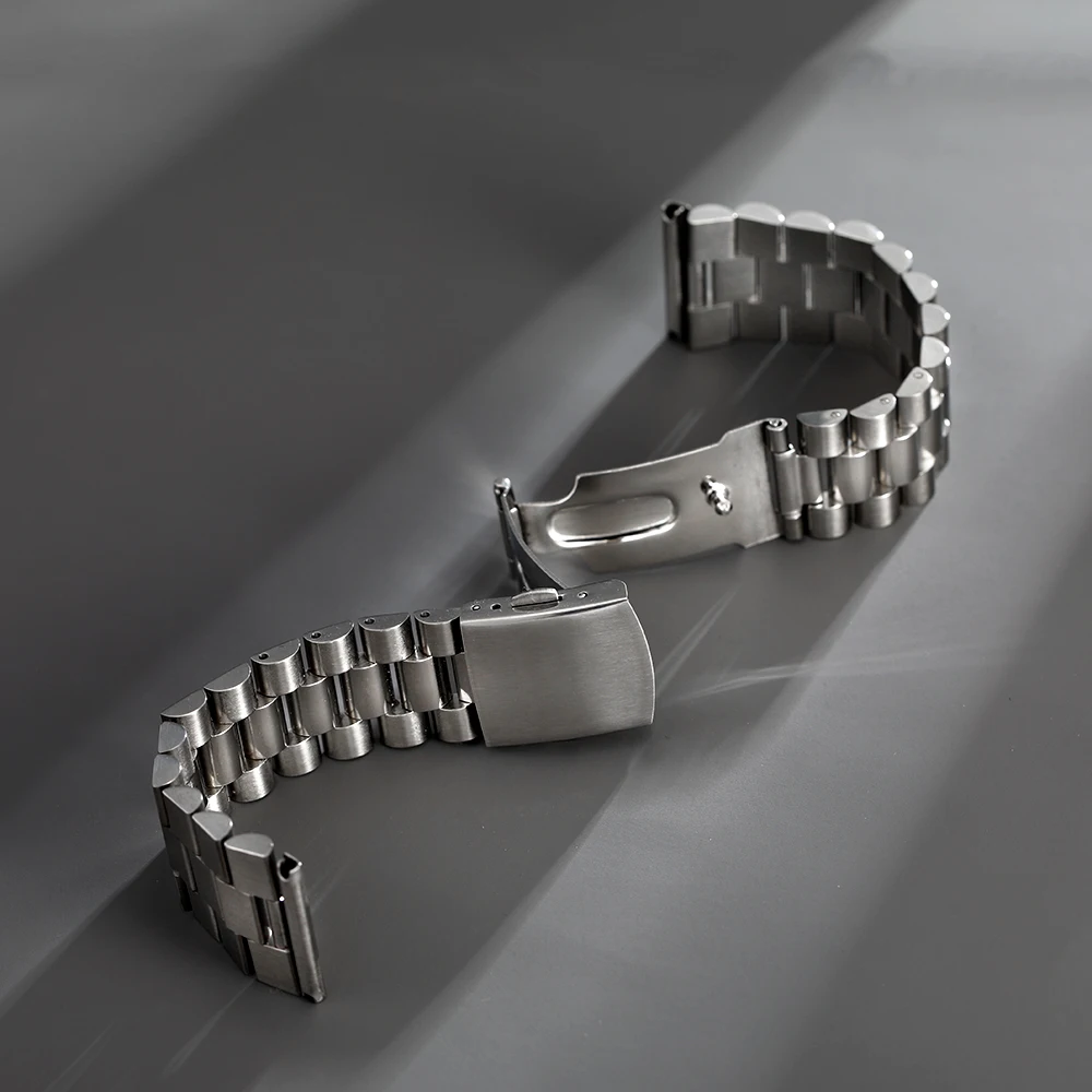 18MM 20MM 22mm Straight End Stainless Steel President Oyster Replacement Bracelet