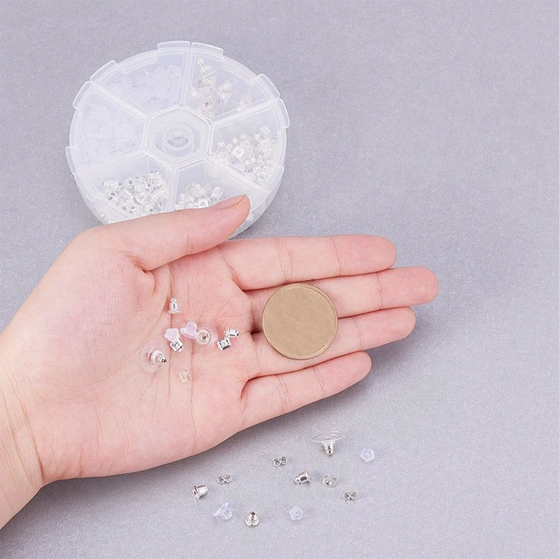 

250 Pcs/Box Earnut Sets Earring Backs Earring Stoppers Ear Stud Findings For Jewelry Making, 5 Styles