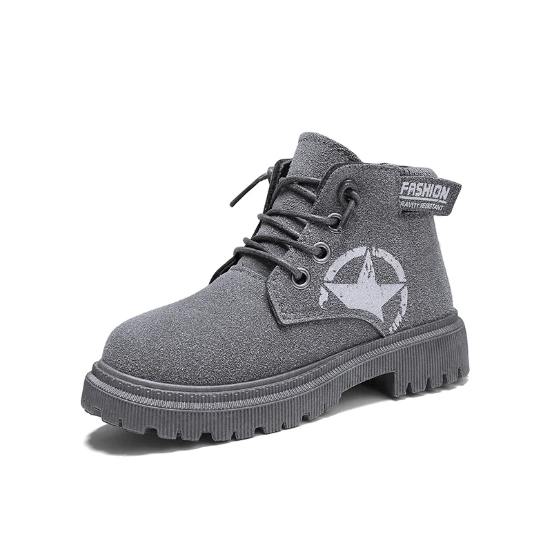 Модные Детские Ботинки Martin на осень и зиму повседневная обувь для мальчиков с