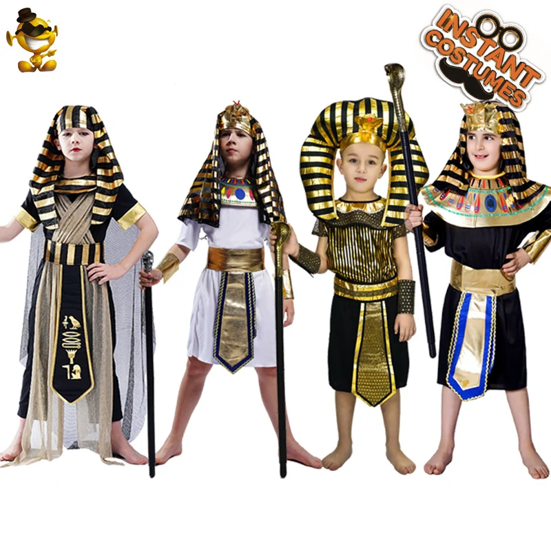 بوريم زي للاطفال ملابس فرعون مصري ازياء تنكري هالوين ازياء بوي ايجيبت كاهن لعطلات الاطفال