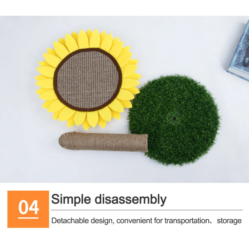 

Scratching Table Cat Activity Center Round Scratcher Sisal Pet Supplies Plush Flower Stable Unique Appearance Toy