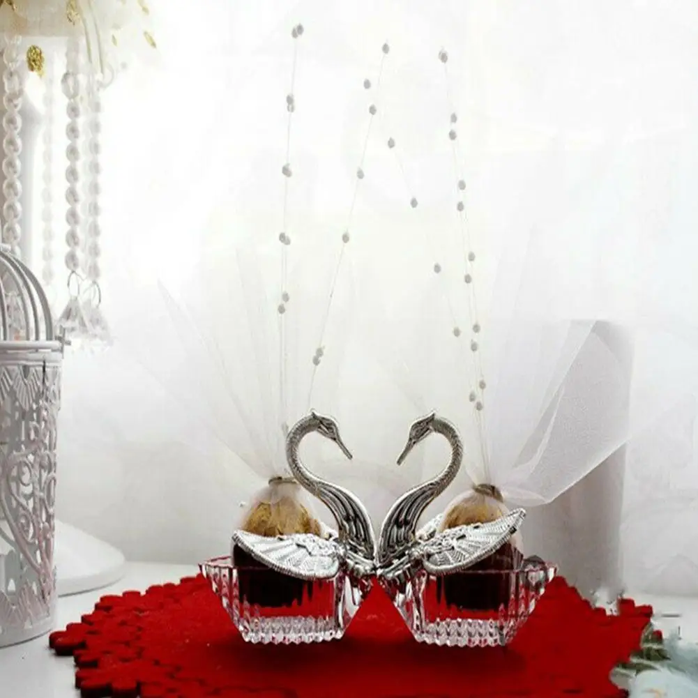 Новинка коробка для конфет с лебедем на шею прозрачные конфеты в форме миндаля