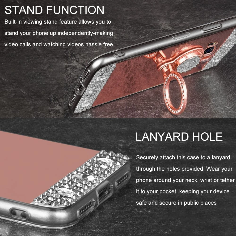 LLZ.COQUE роскошный 3D Блестящий зеркальный чехол с подставкой или Samsung A3 A5 A6 A8 J3 J4 J5 J6