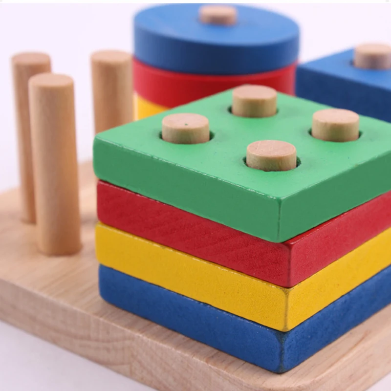 Детская деревянная развивающая игрушка Геометрическая доска для интеллекта