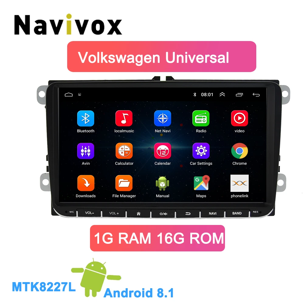 Android 8.1 Navivox Android 8,1 Автомобильная dvd-навигационная система для Skoda OCTAVIA III POLO GOLF 5 6 Jetta PASSAT B5 B6 Tiguan Touran Caddy сиденья Rapid - Цвет: Android 8.1