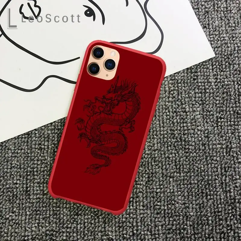 

dragon china retro art original Phone Case Candy Color for iPhone 11 12 mini pro XS MAX 8 7 6 6S Plus X 5S SE 2020 XR