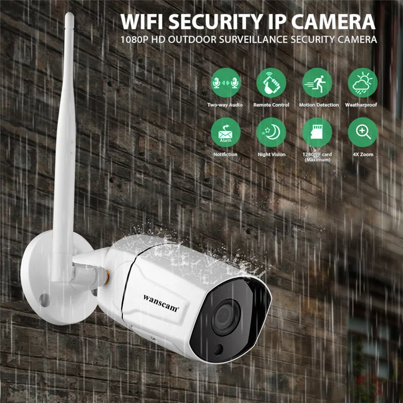 IP камера наружная беспроводная с функцией ночного видения Wi Fi 1080P|Камеры
