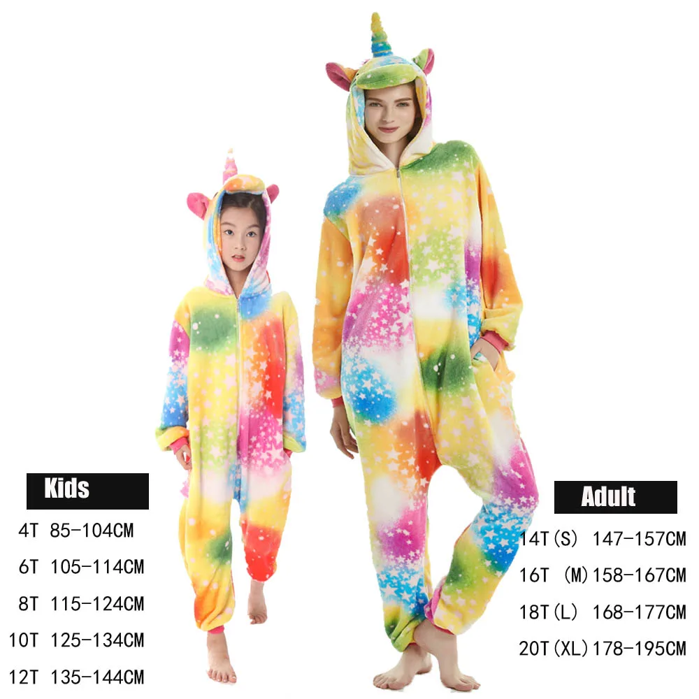 Одежда для мамы и меня семейный образ кигуруми пижамные комплекты детские