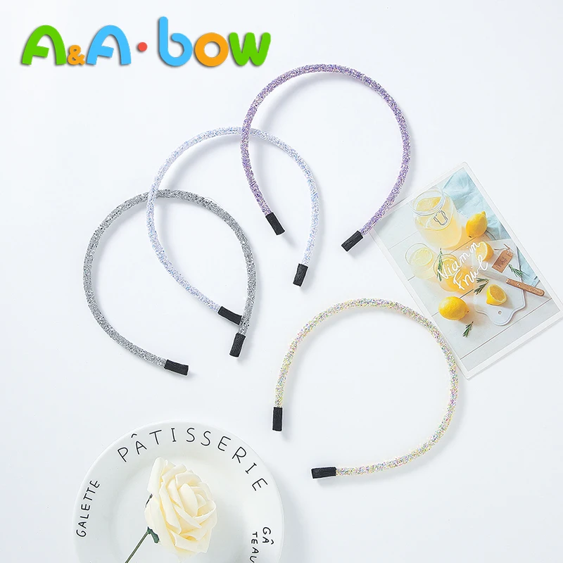 1 шт. Детская повязка на голову с серебряным сердцем и блестками | одежда обувь