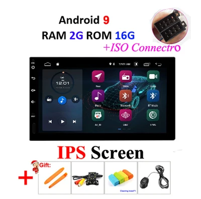 DSP ips 4G 64G Android 9,0 2 Din Универсальное автомобильное радио ПК мультимедийный плеер видео gps головное устройство в тире для NISSAN/VW/TOYOTA OBD2 - Цвет: ISO 2G 16G IPS