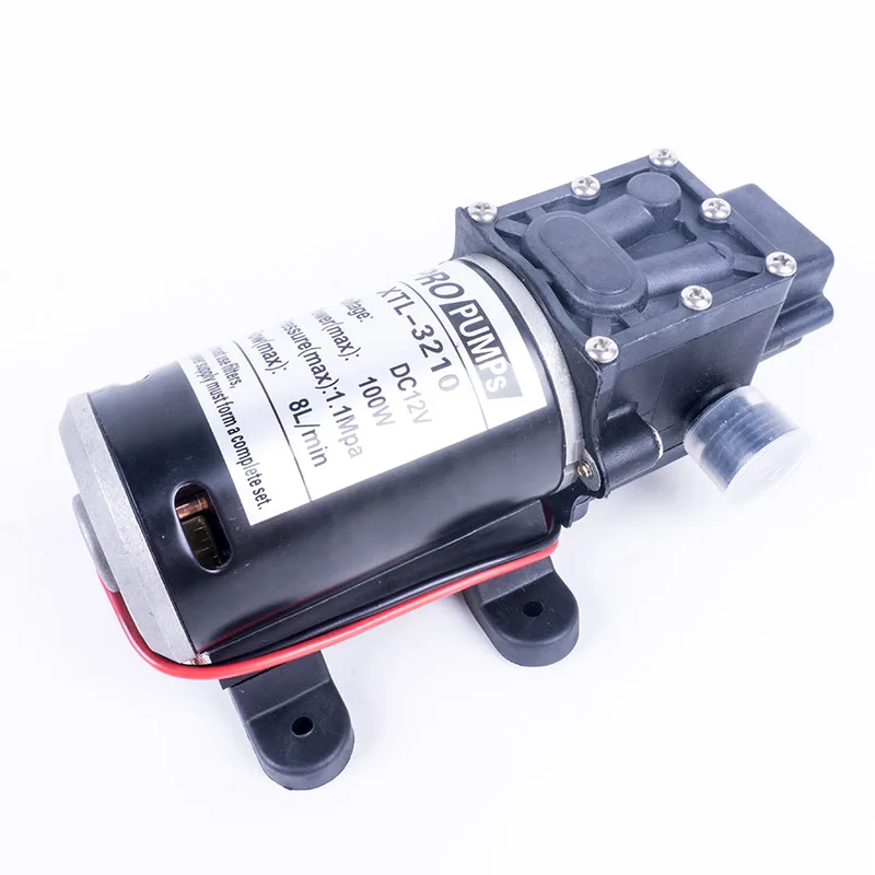 DC 12V 100W 1.1Mpa 130PSI 8L / Min сельскохозяйственный Электрический водяной насос черный