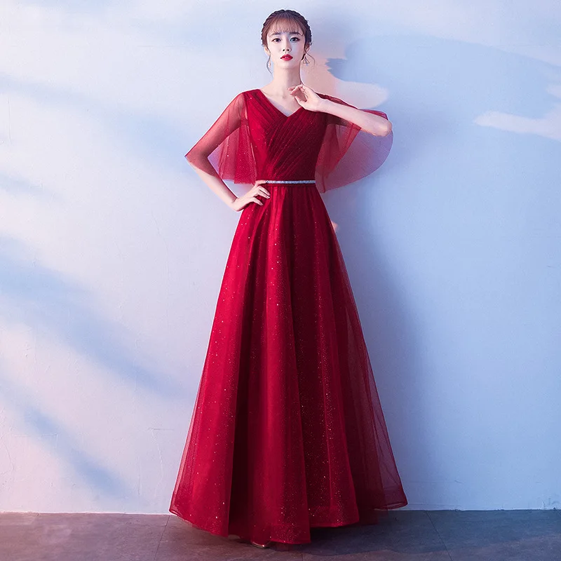 Хор представление костюм 2019 новый блестки китайский стиль тонкий длинный хор