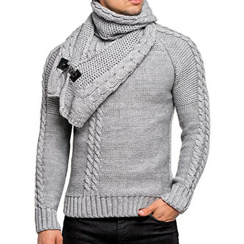 ADISPUTENT 2019 Sweater Cardigan Men Brand Casual Slim Male Sweaters Horns Buckle Thick Hedging Turtleneck New | Мужская одежда