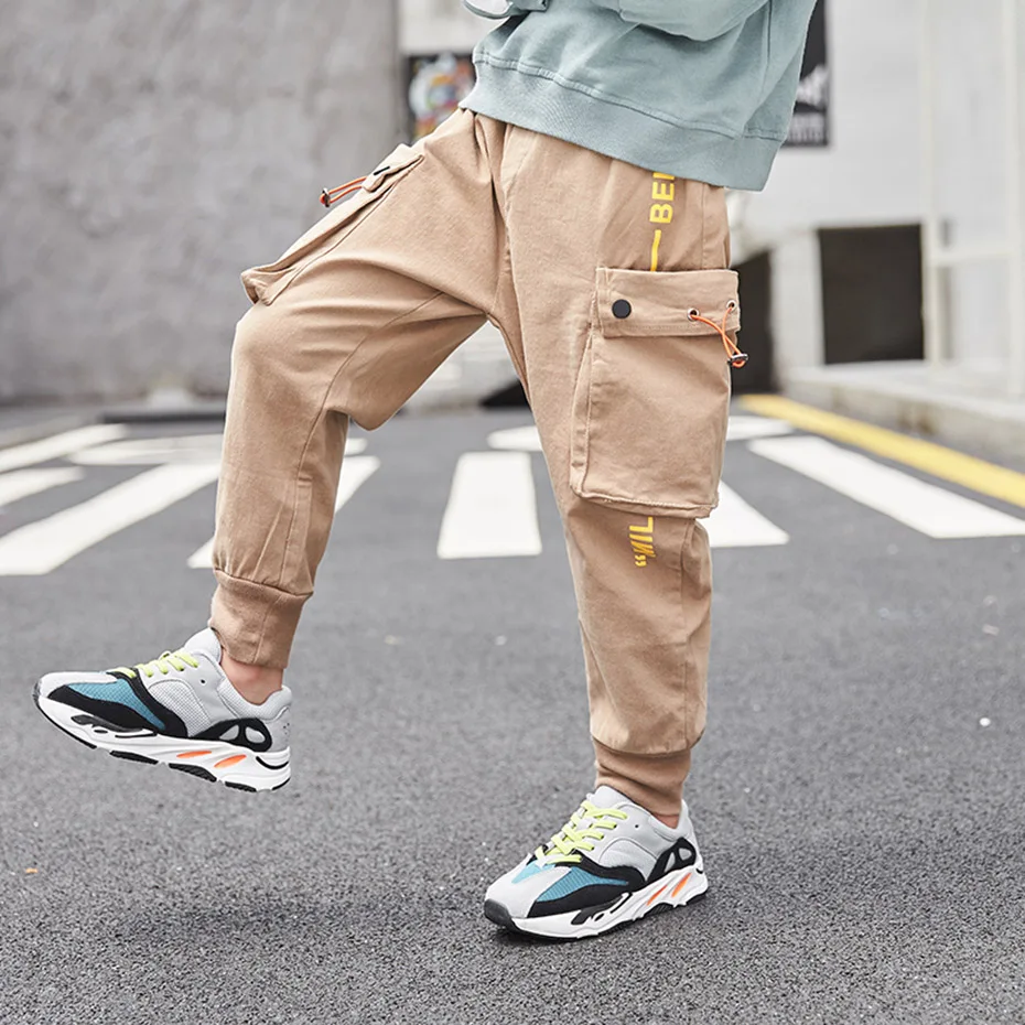 Штаны для мальчиков штаны с буквенным принтом длинные детские демисезонная