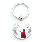 Классические брелки для ключей TAFREE с изображением старинной женщины, круглые стеклянные брелки для ключей, китайские девушки, Прямая поставка, ювелирные изделия