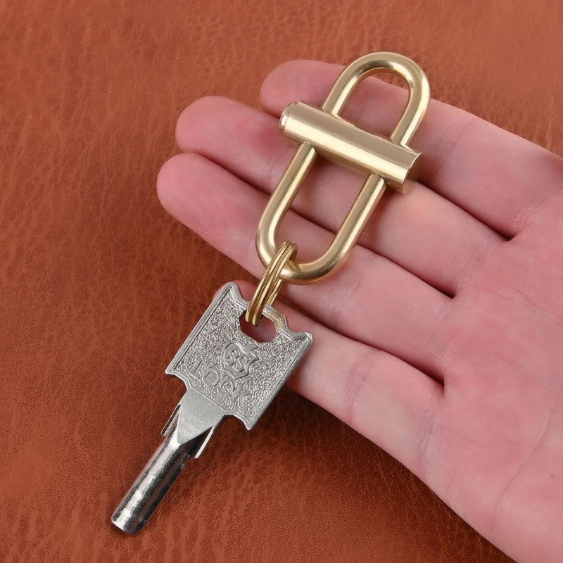 Брелок для ключей из твердой латуни прочный безопасный держатель светильник с