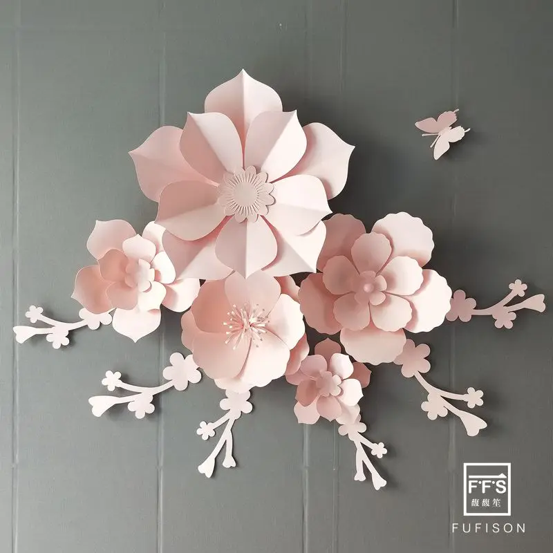 

SET21# FFS Wedding Decoration Paper Flower Wall Room Party Backdrops Shopwindow First Birthday Girl Party