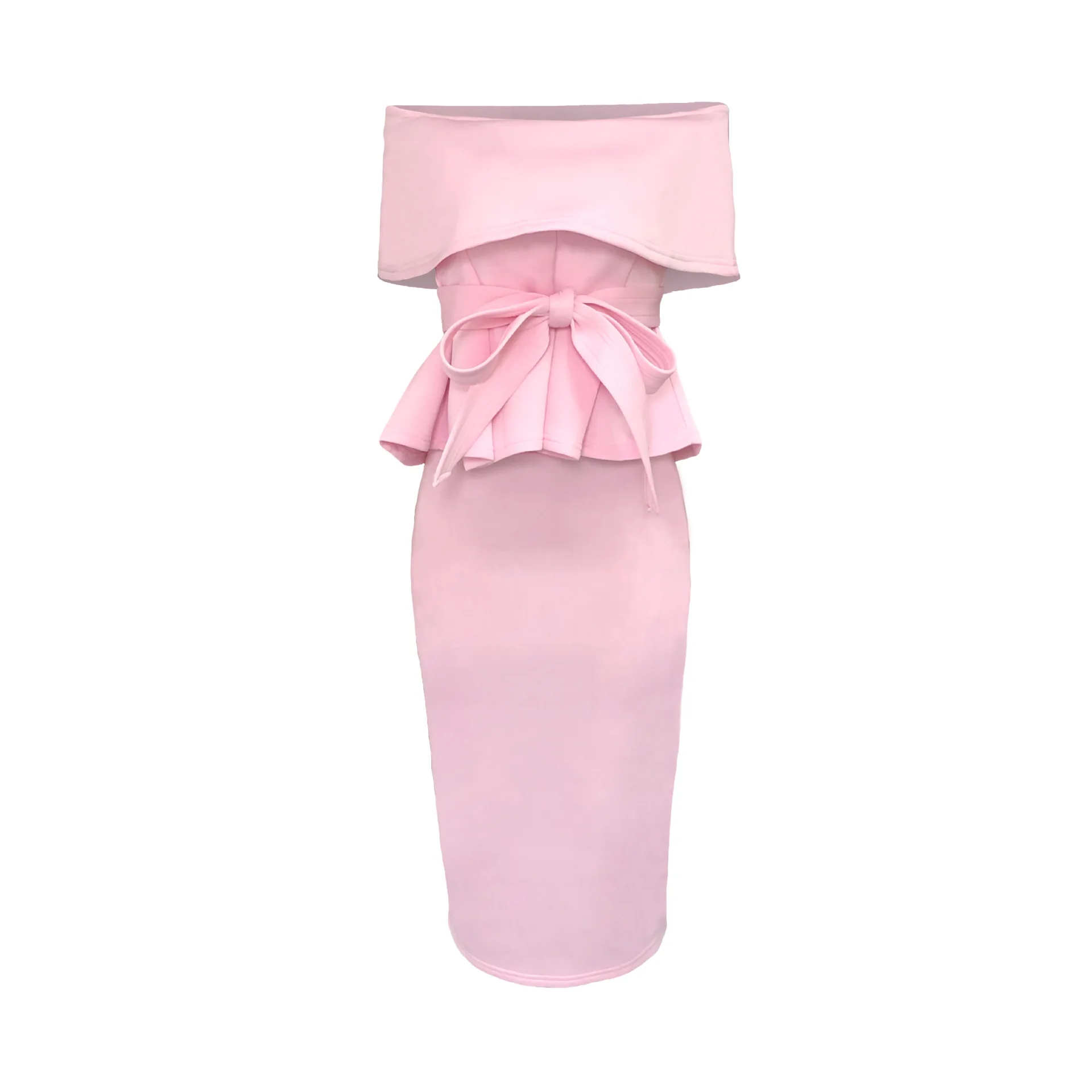 2019 сексуальная с открытыми плечами однотонная бантом оборками космическая вата