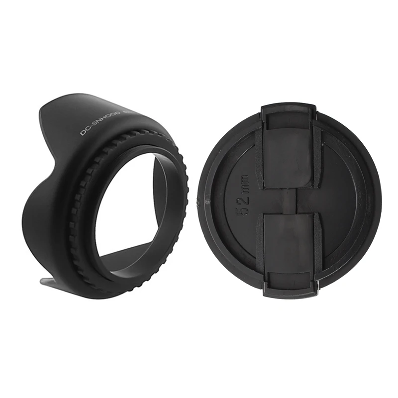 Жесткий Тюльпан для объектива 2 шт. 52 мм 1 чехол NIKON AF-S NIKKOR 18-55 и текстурированный