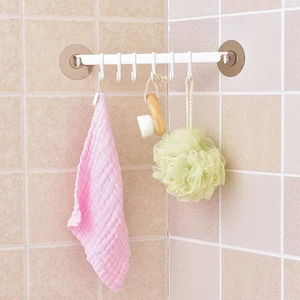 Самоклеящаяся настенная вешалка для полотенец, 6 крючков, крепкие крючки для крепления без гвоздей, крючки для ключей, кухонная вешалка для хранения