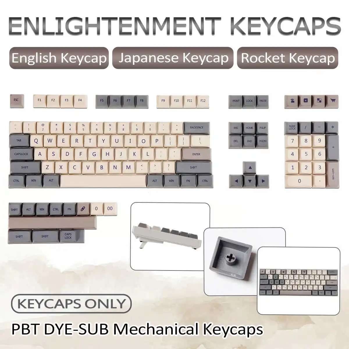 

126 Keys Keycaps PBT Sublimation XDA Height Mechanical Keyboard Keycaps for Cherry MX Switch 61/64/68/87/104/108 6.25u Mini Keys