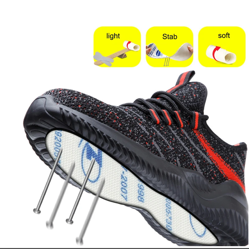 Новинка мужские спортивные рабочие ботинки модные Нескользящие дышащие со