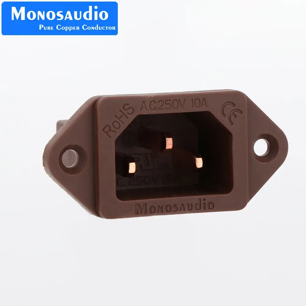 

Monosaudio IC71(G) Pure Copper gold plated Non Solder Hi-End IEC Socket Inlet AC IEC Inlet Socket audio power IEC socket