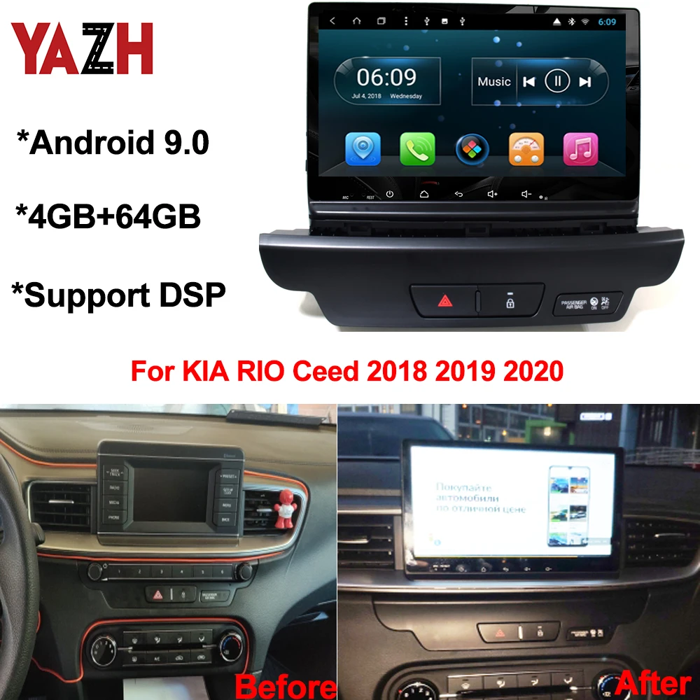 Автомобильная Мультимедийная система YAZH 64 ГБ Android 9 0 для KIA Ceed 2019 головное