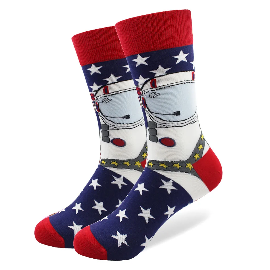 5 Pairs/lot Funny Men's Colorful Combed Cotton Socks Novelty Fruit Multi Set Dress Casual Crew Happy | Мужская одежда